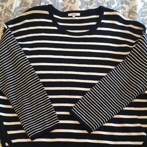 Madewell Navy & White stripe long sleeve sweater.